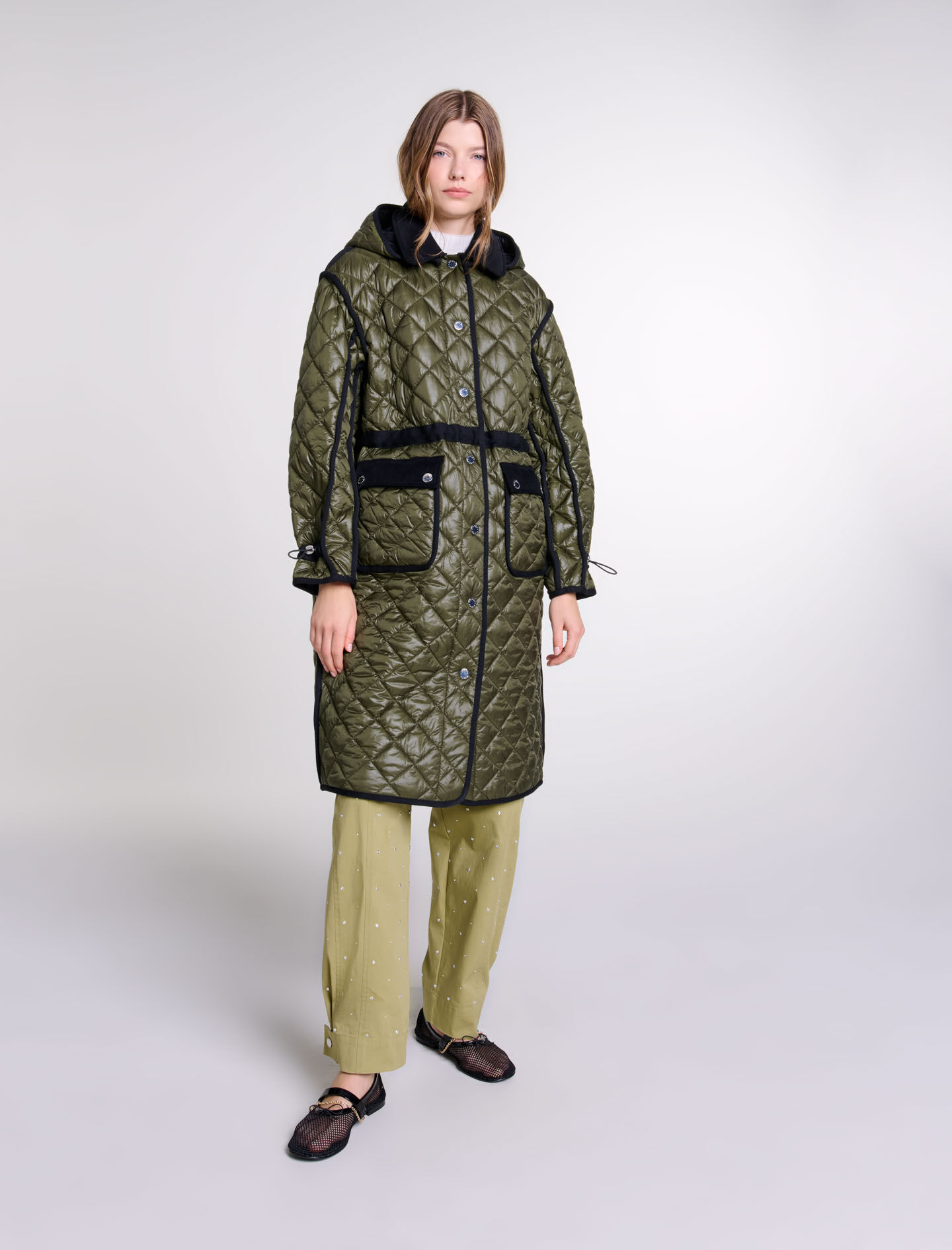 Contrast quilted puffer jacket Down Jackets Maje