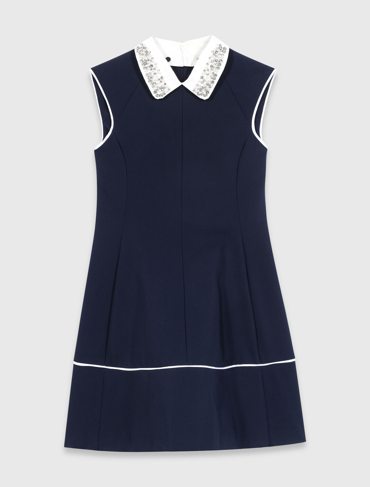 Flared dress with contrast trim