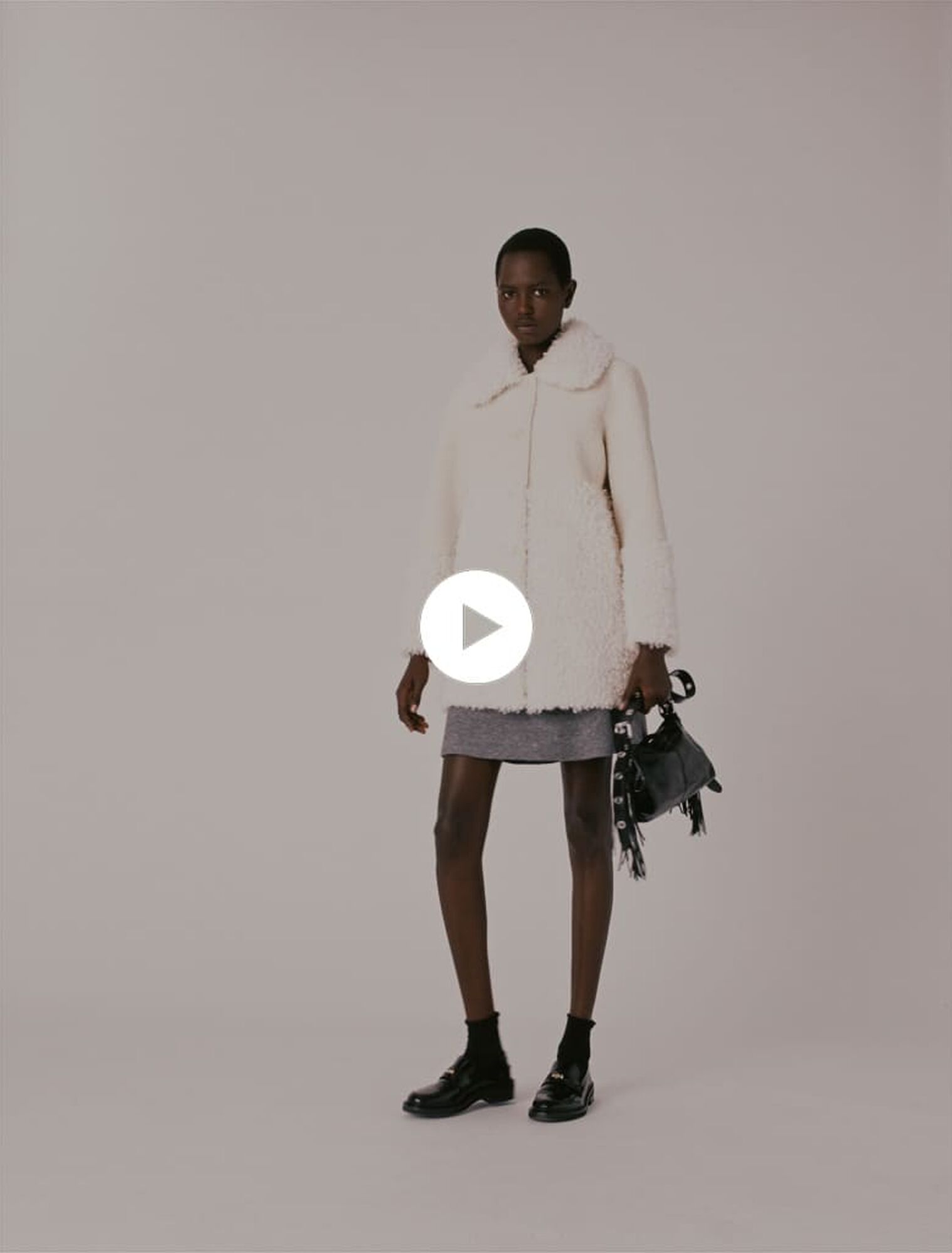 Long faux fur coat