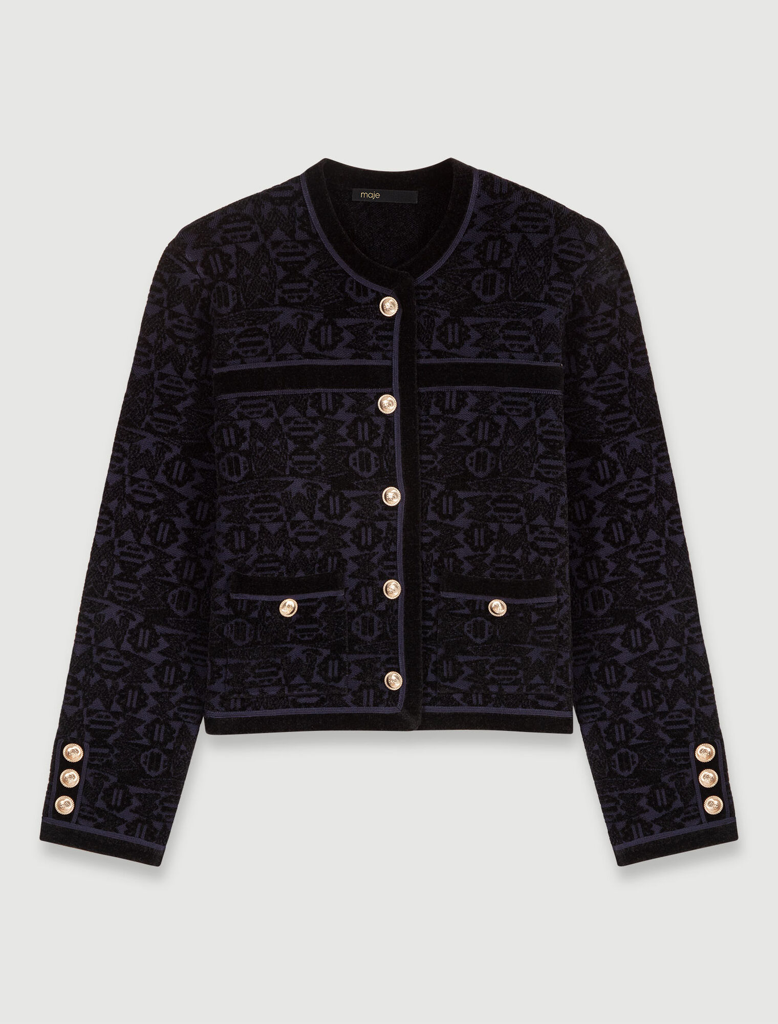 Velvet knit cardigan
