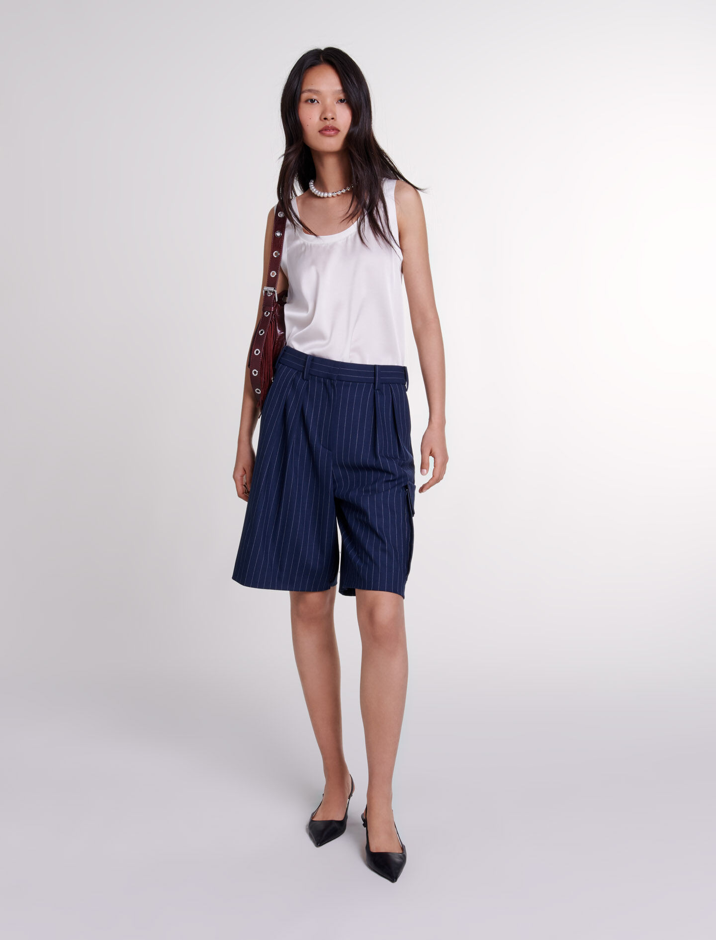 Striped bermuda shorts best sale