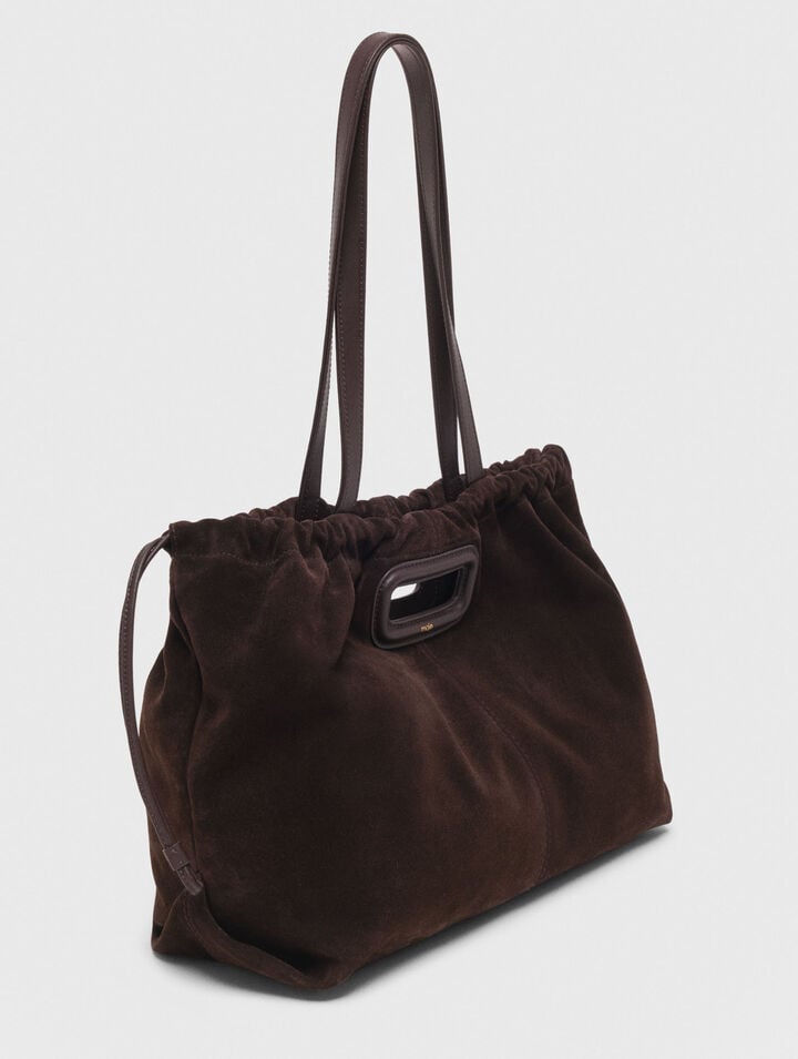 Suede leather M tote bag