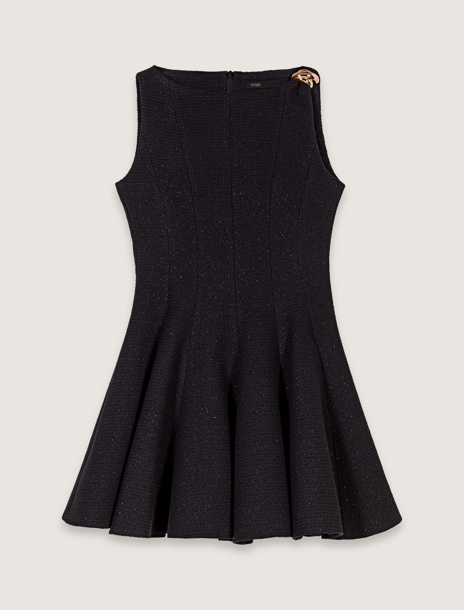 Short flared tweed dress