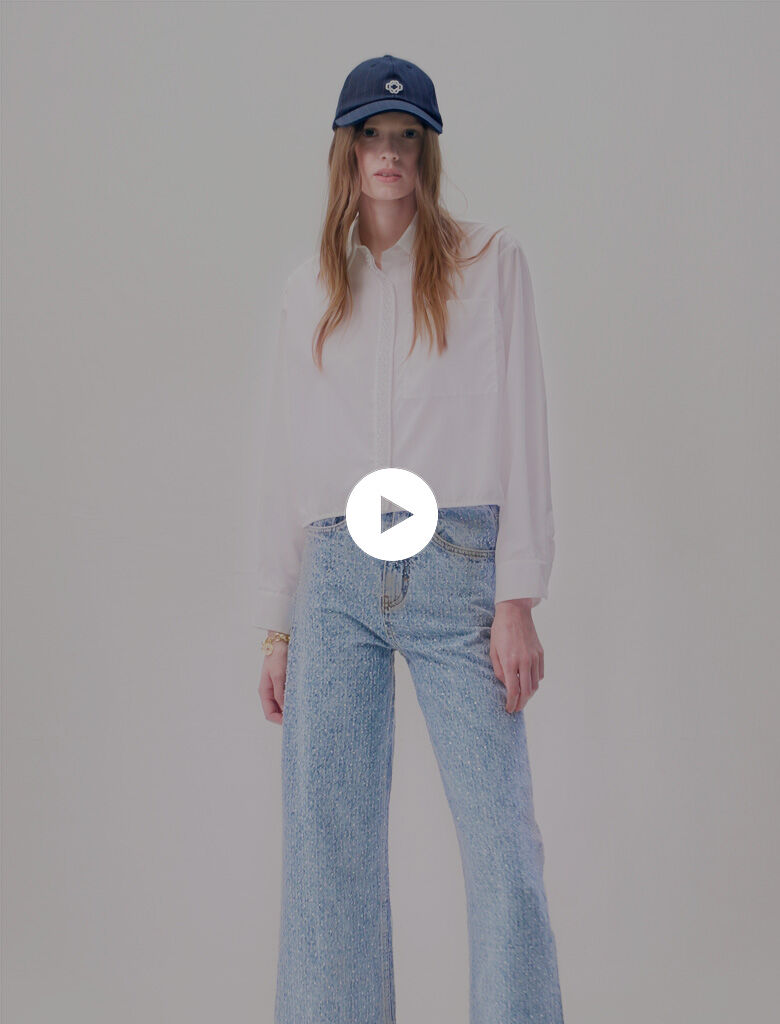 Rhinestone stripe jeans hot sale