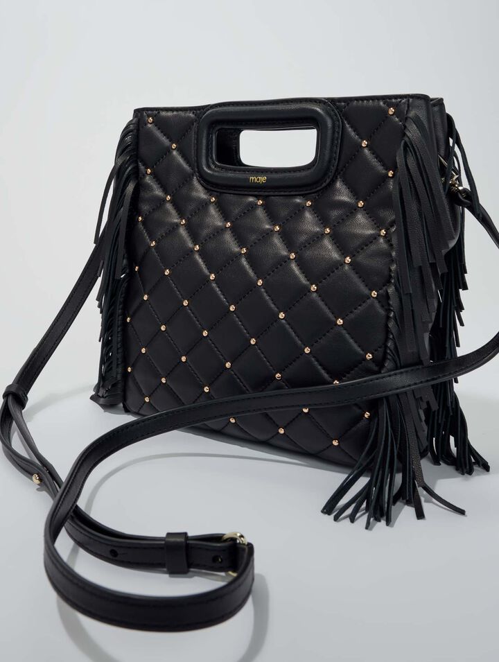 M bag in studded, quilted leather