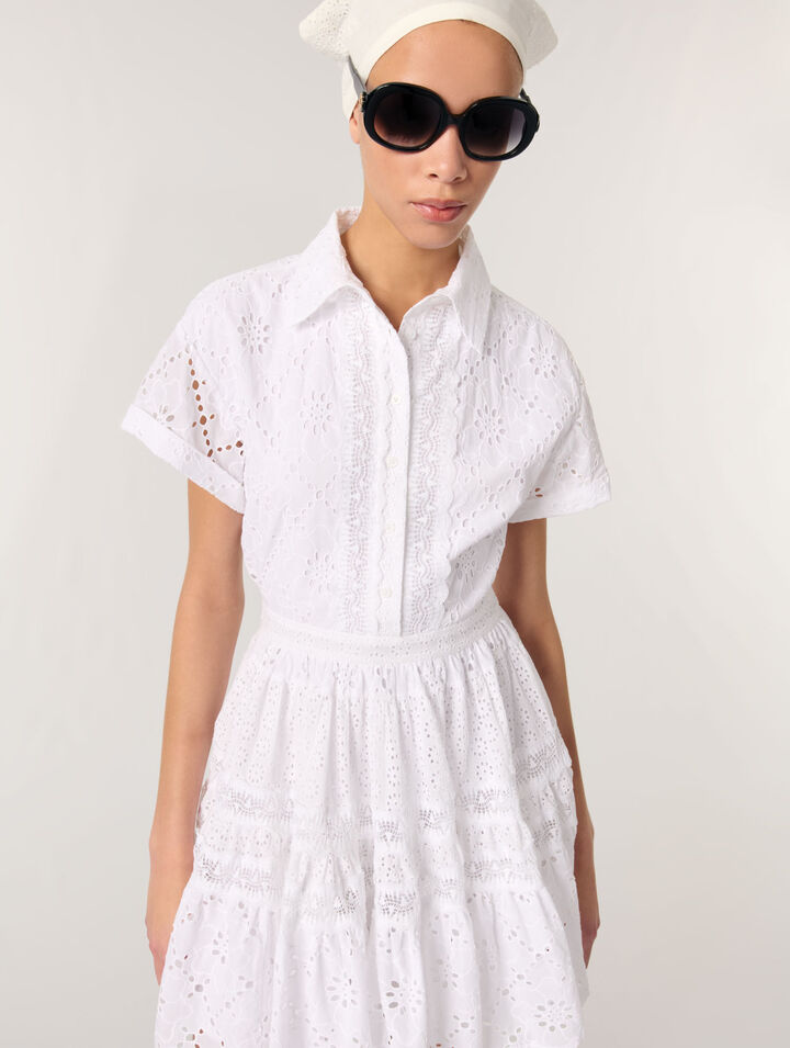 Embroidered babydoll dress