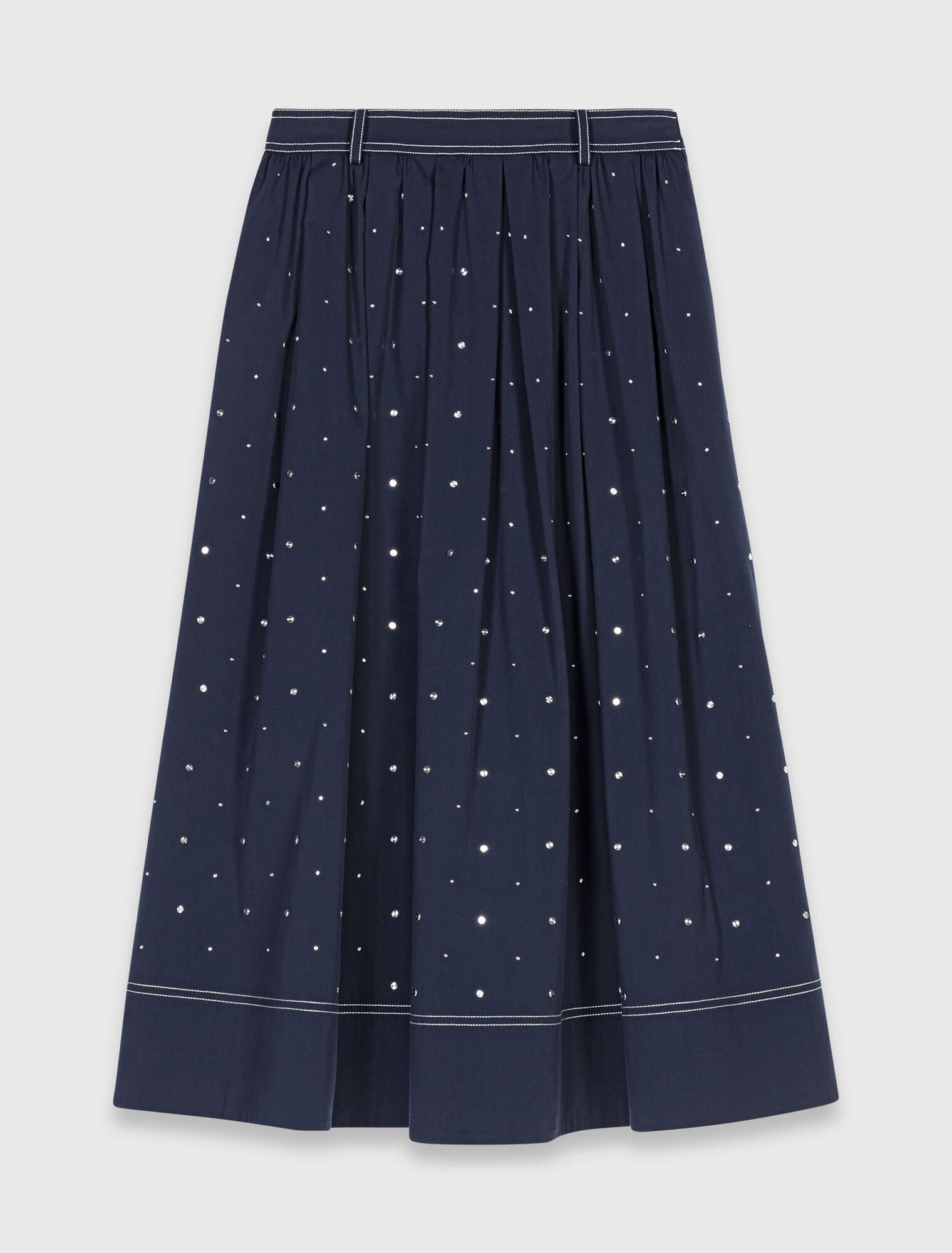 Long studded cotton skirt