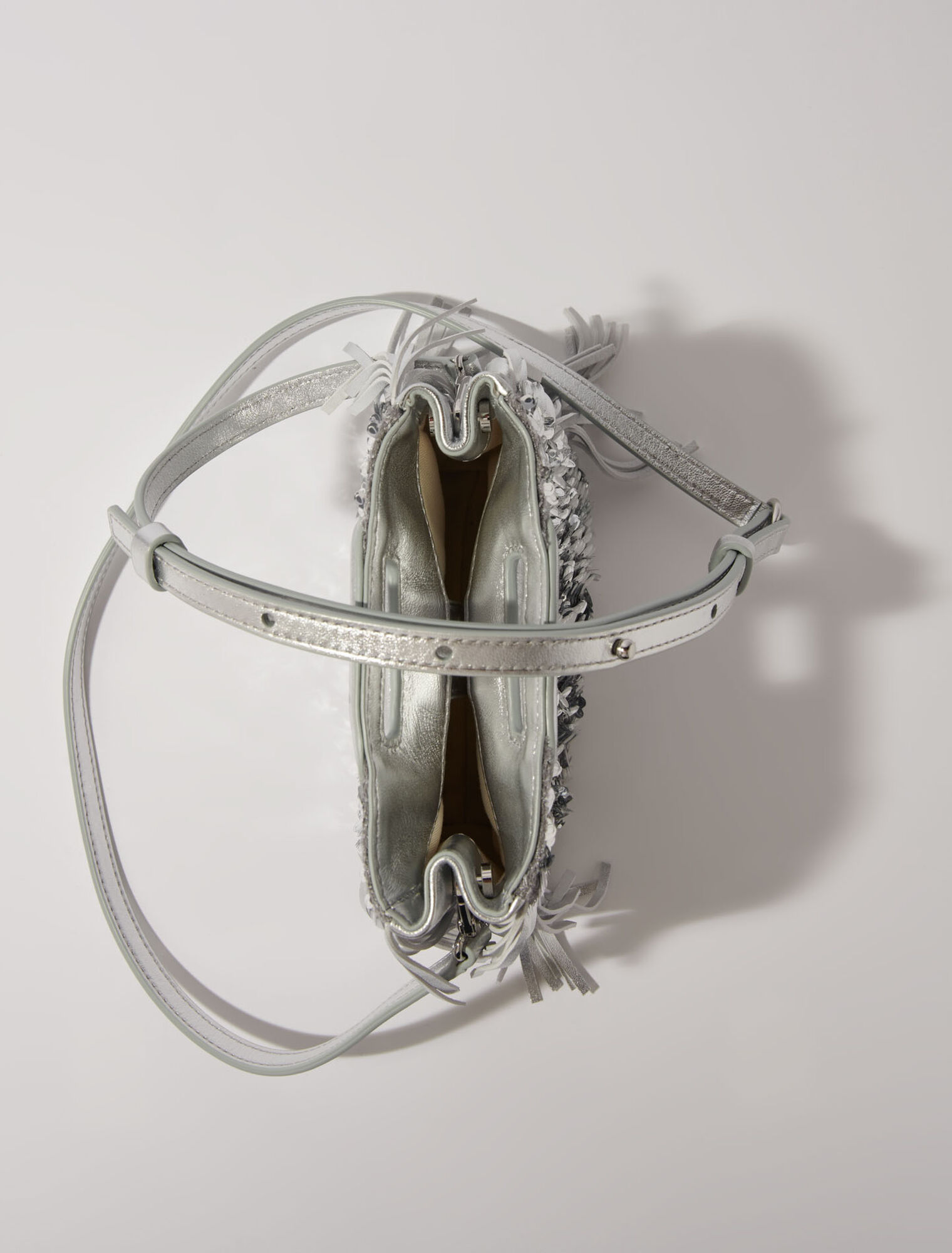 M mini bag with silver sequins