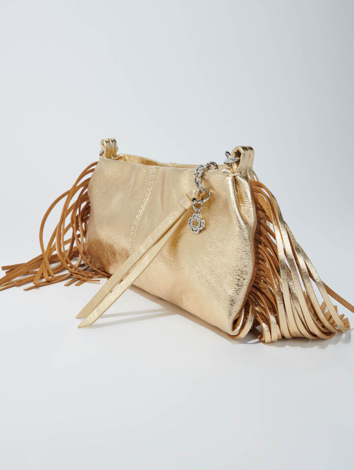 Metallic leather Miss M clutch bag