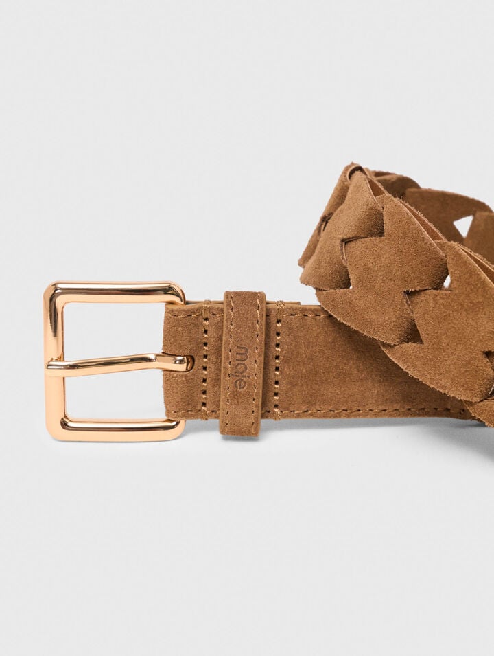 Braided suede belt