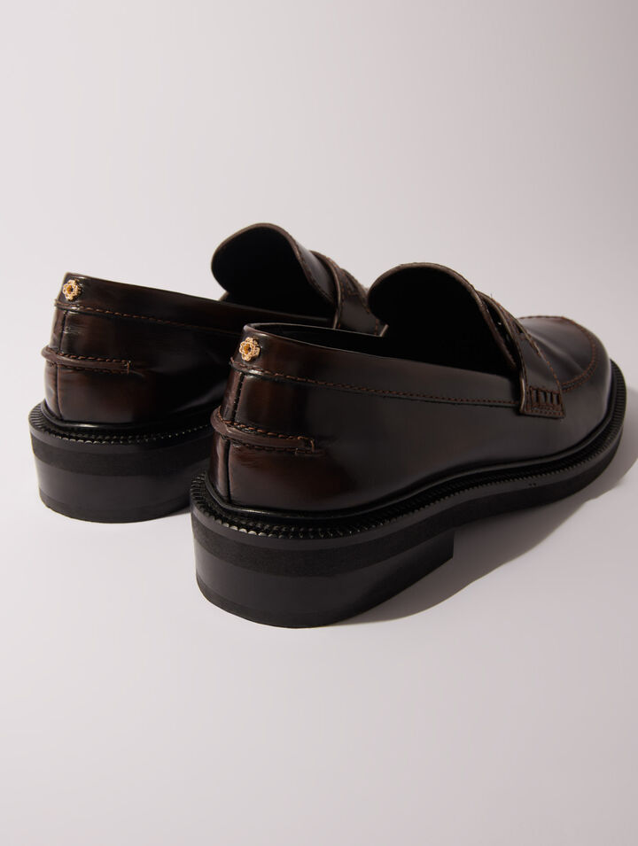 Brushed leather loafers