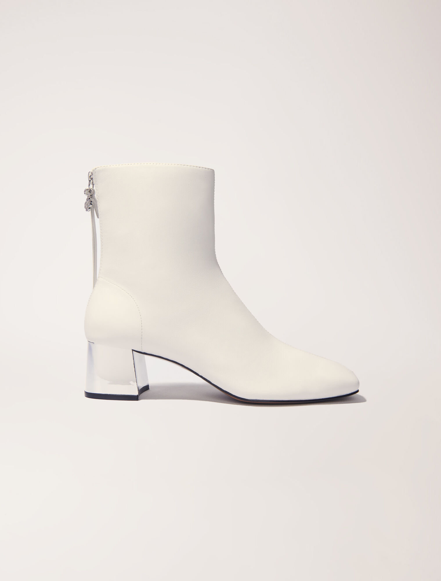 Square-toed leather boots