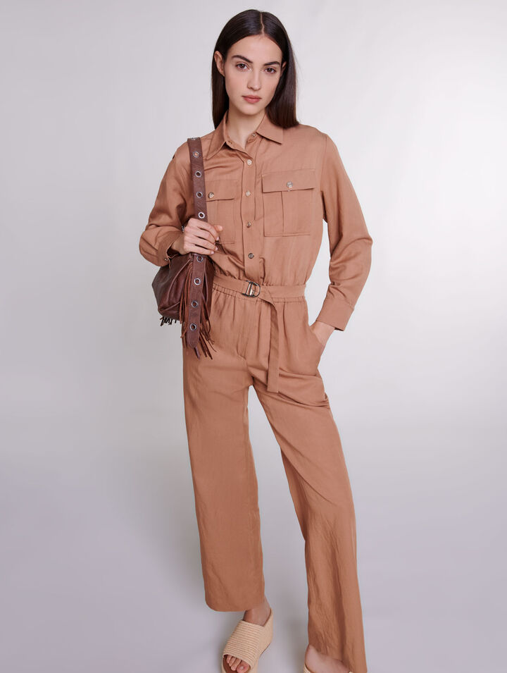 Linen blend trouser suit