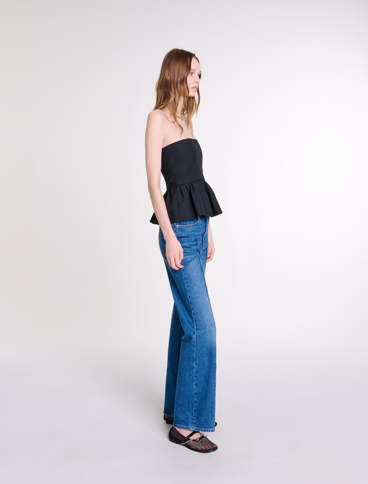 Bustier top with basque
