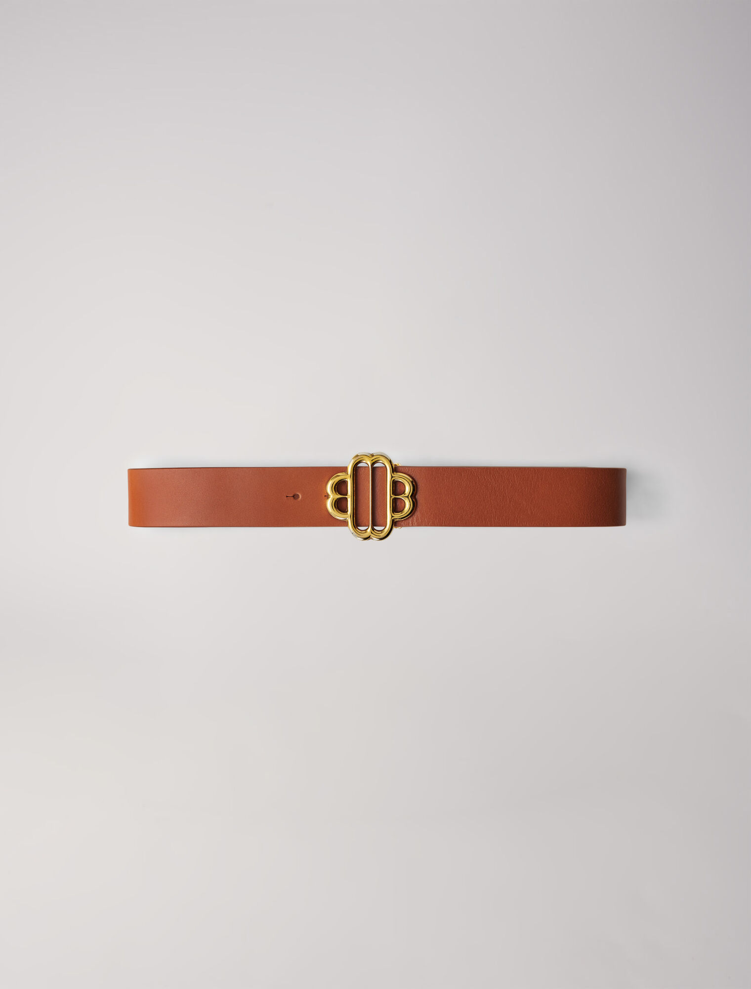 Leather belt with Clover logo