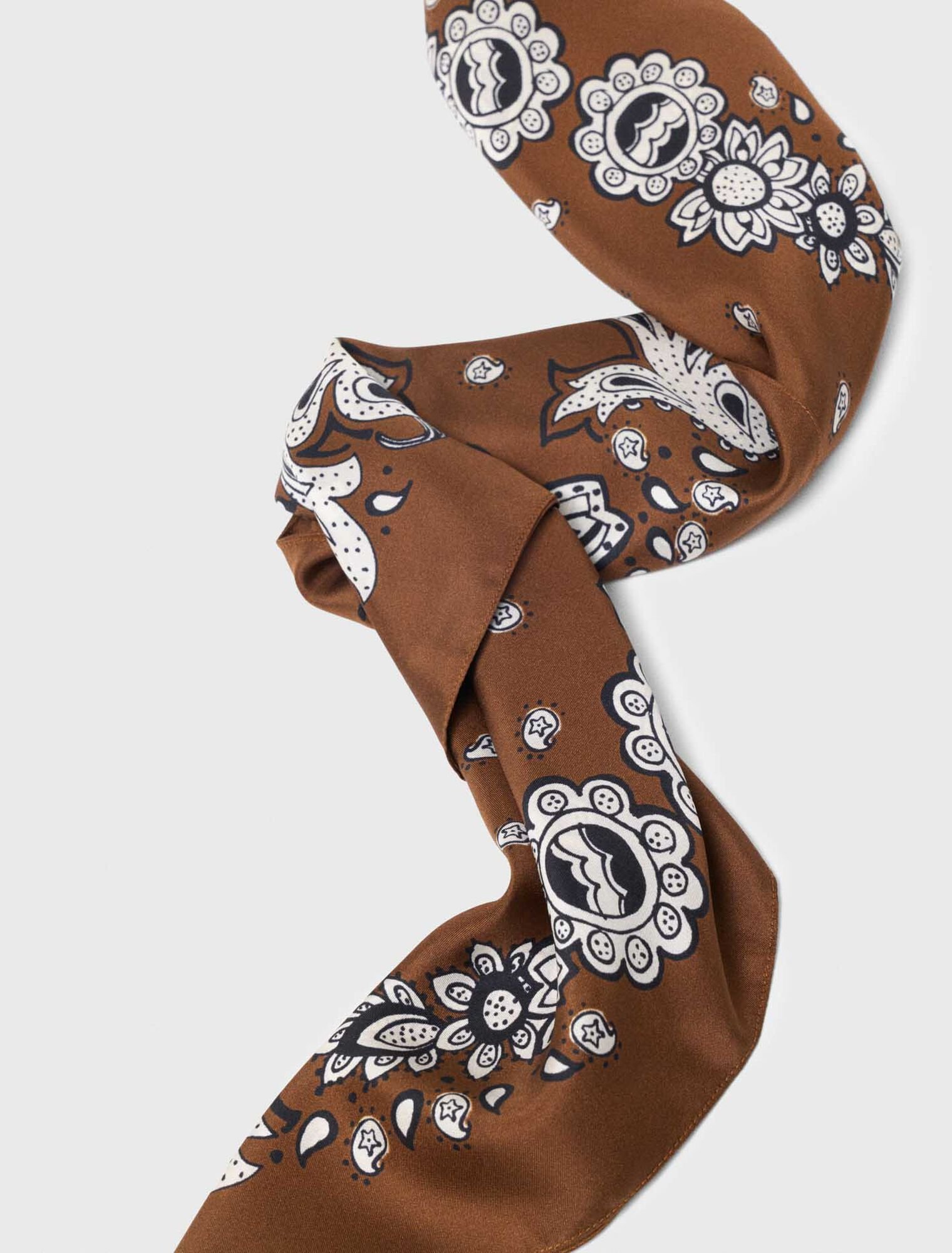 Bandana print silk scarf