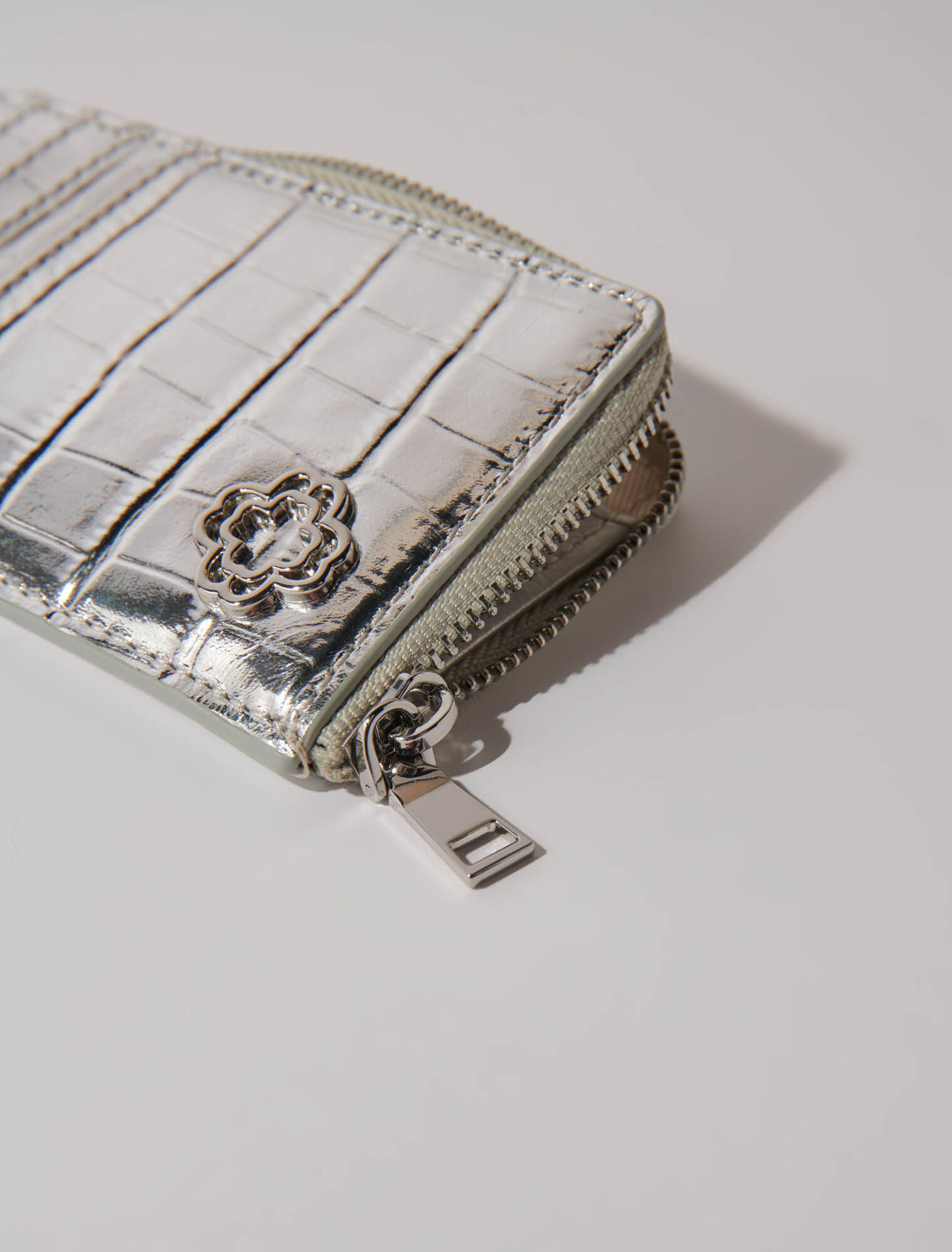 Mock croc leather cardholder