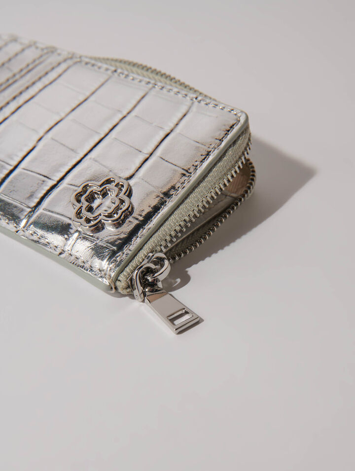 Mock croc leather cardholder