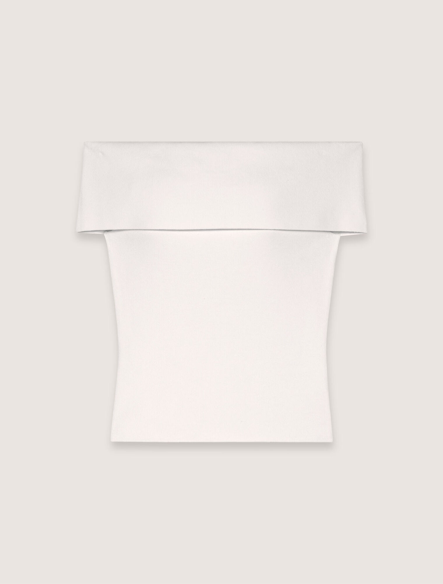 Rib knit bardot-neck top