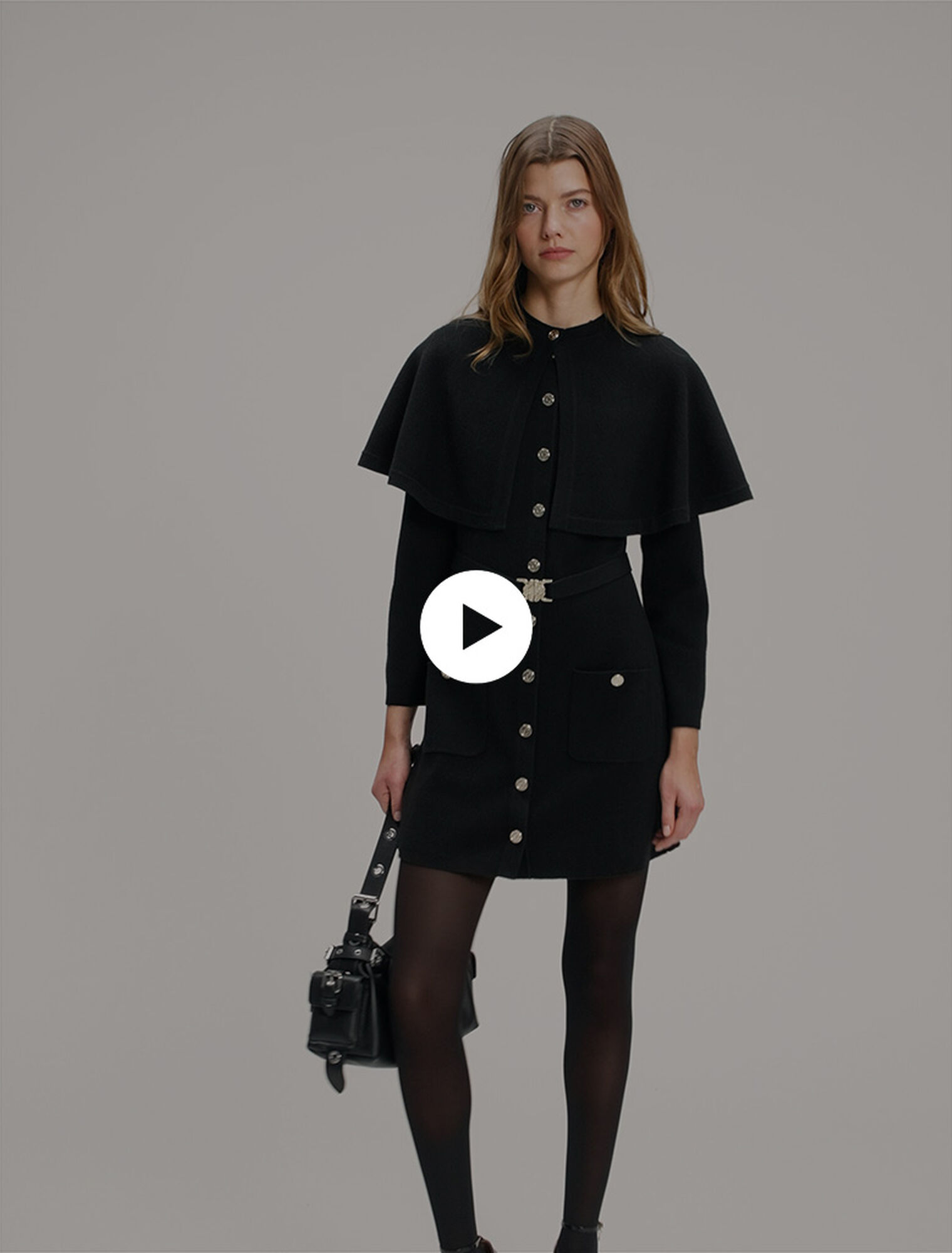 2-in-1 knit dress & removable cape