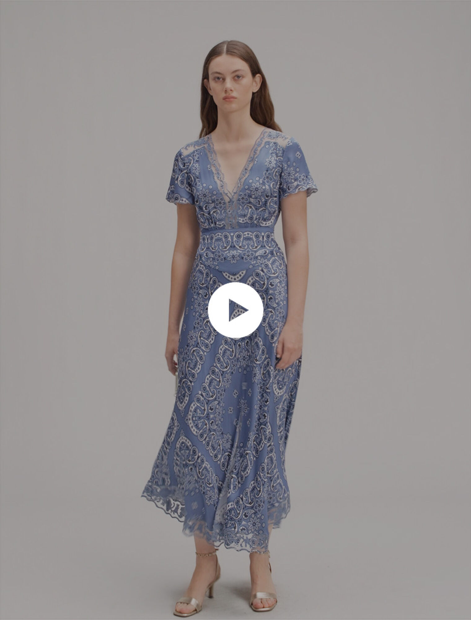 Patterned flowing maxi dress