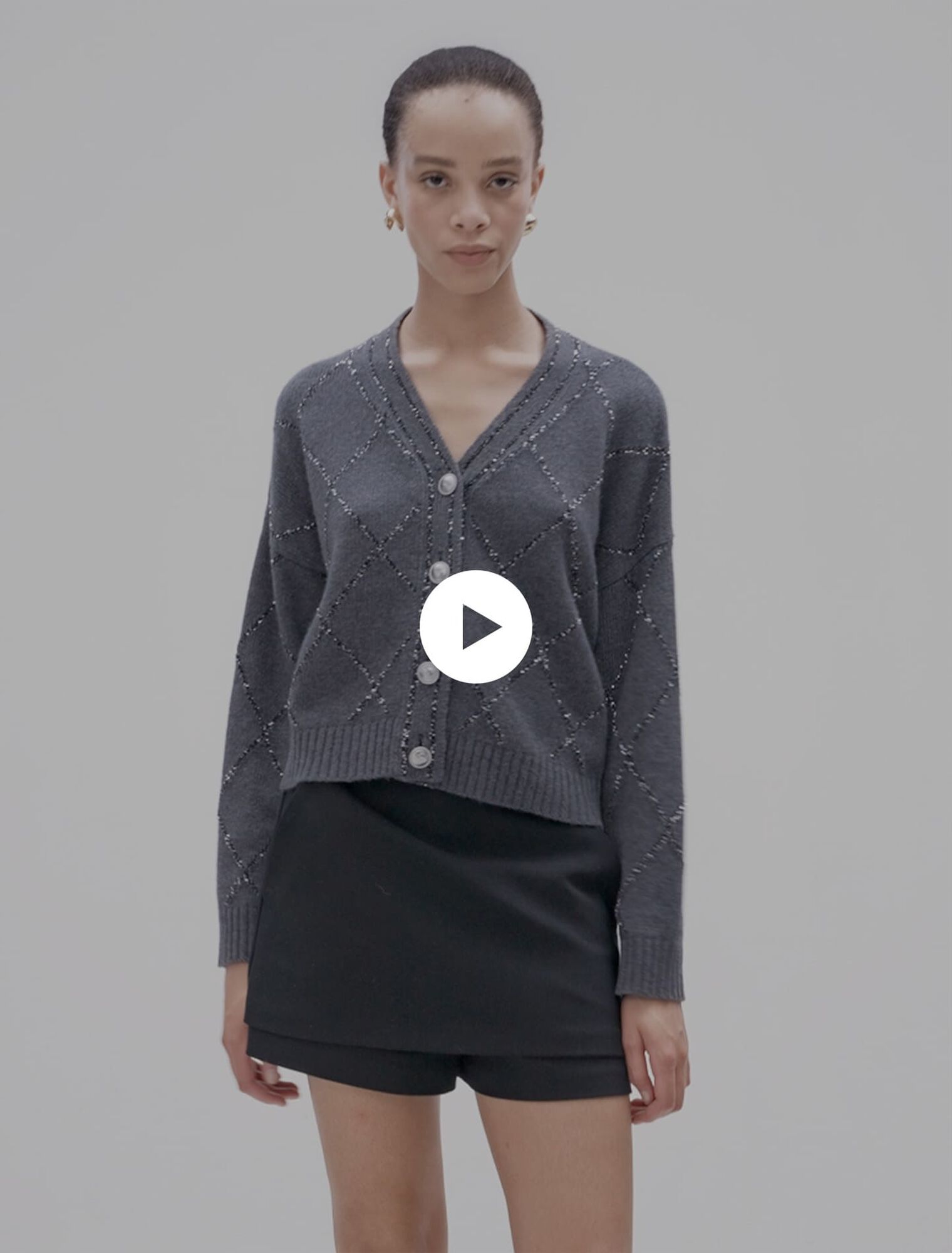 Sequin knit cardigan