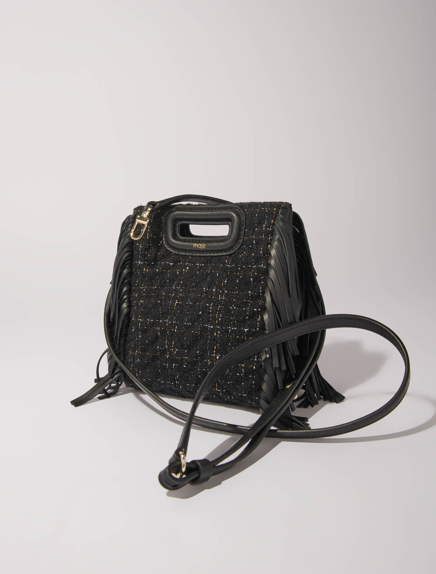 Quilted tweed mini M bag