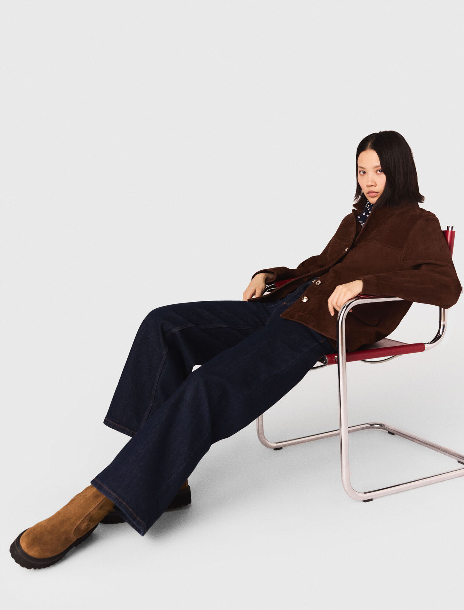 Wide jeans with patch pockets