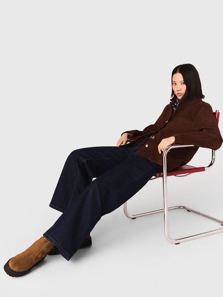 Wide jeans with patch pockets