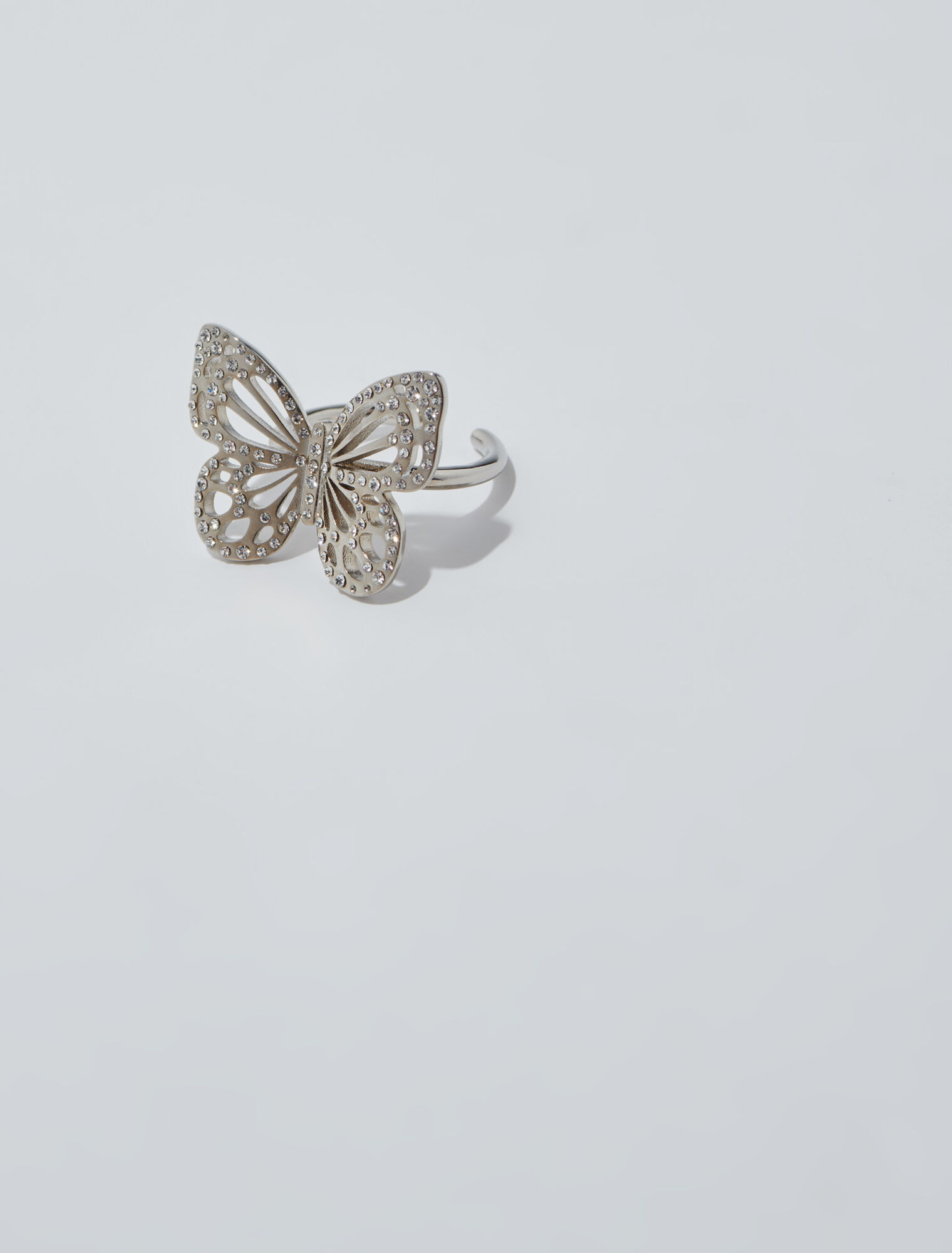 Butterfly ring with rhinestones