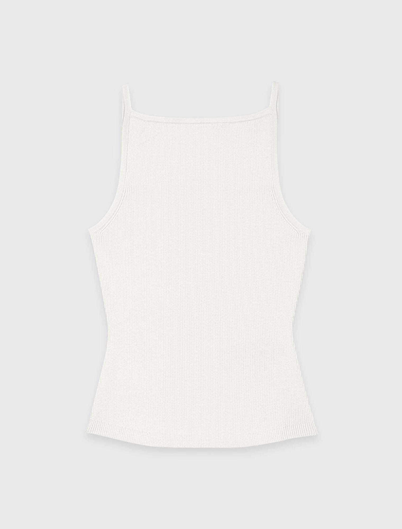 High straight-neck top