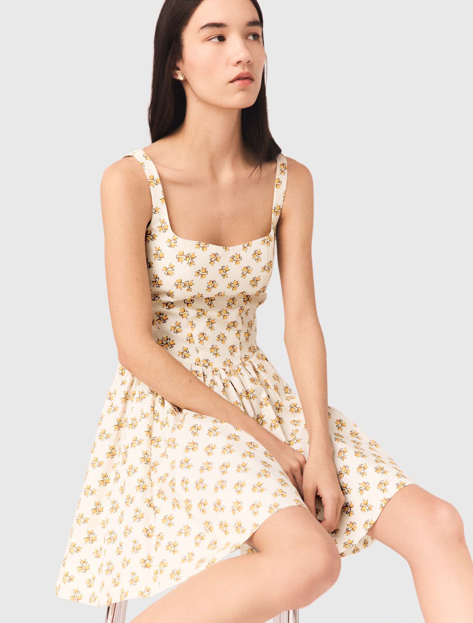 Short flared patterned dress