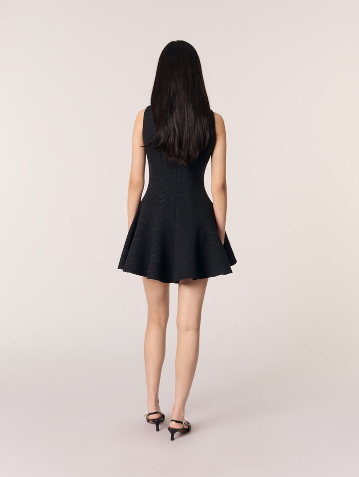 Short flared tweed dress