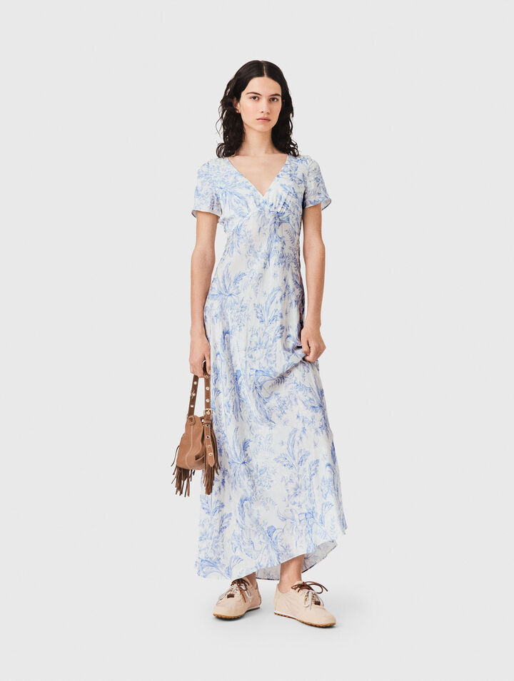 Flowing patterned maxi dress