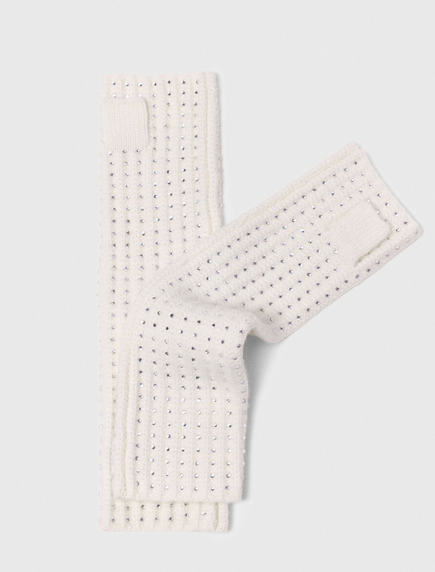 Wool and rhinestone mittens
