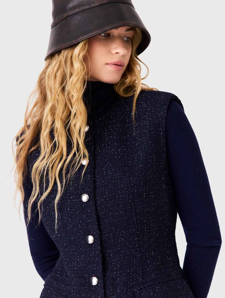 Short lurex tweed dress