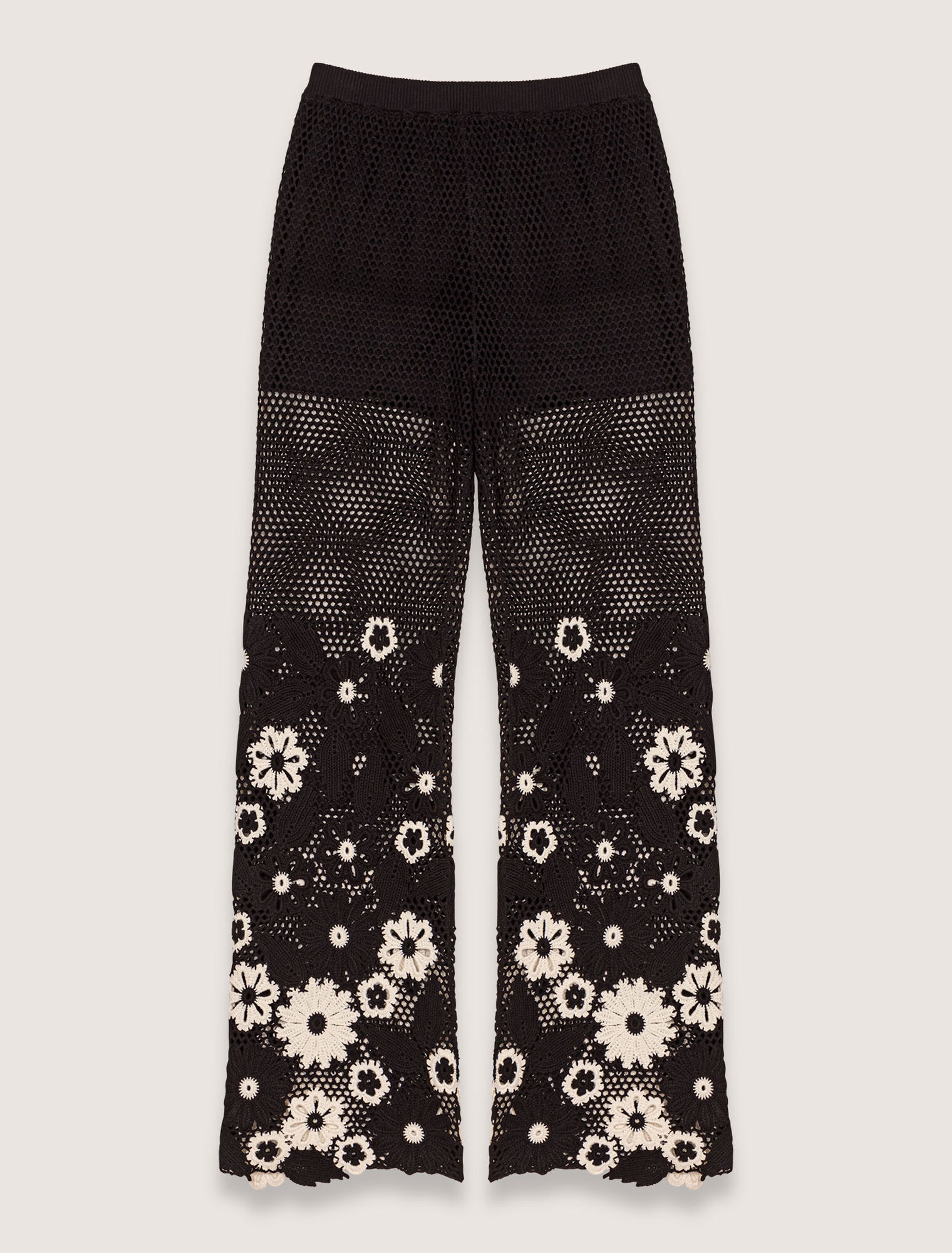Floral crochet trousers
