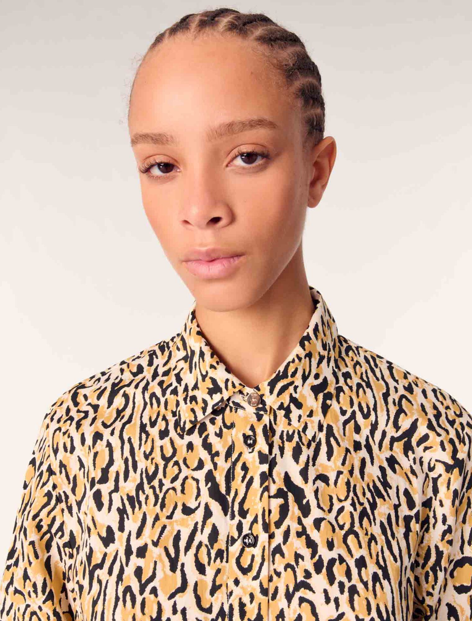 Leopard print midi dress