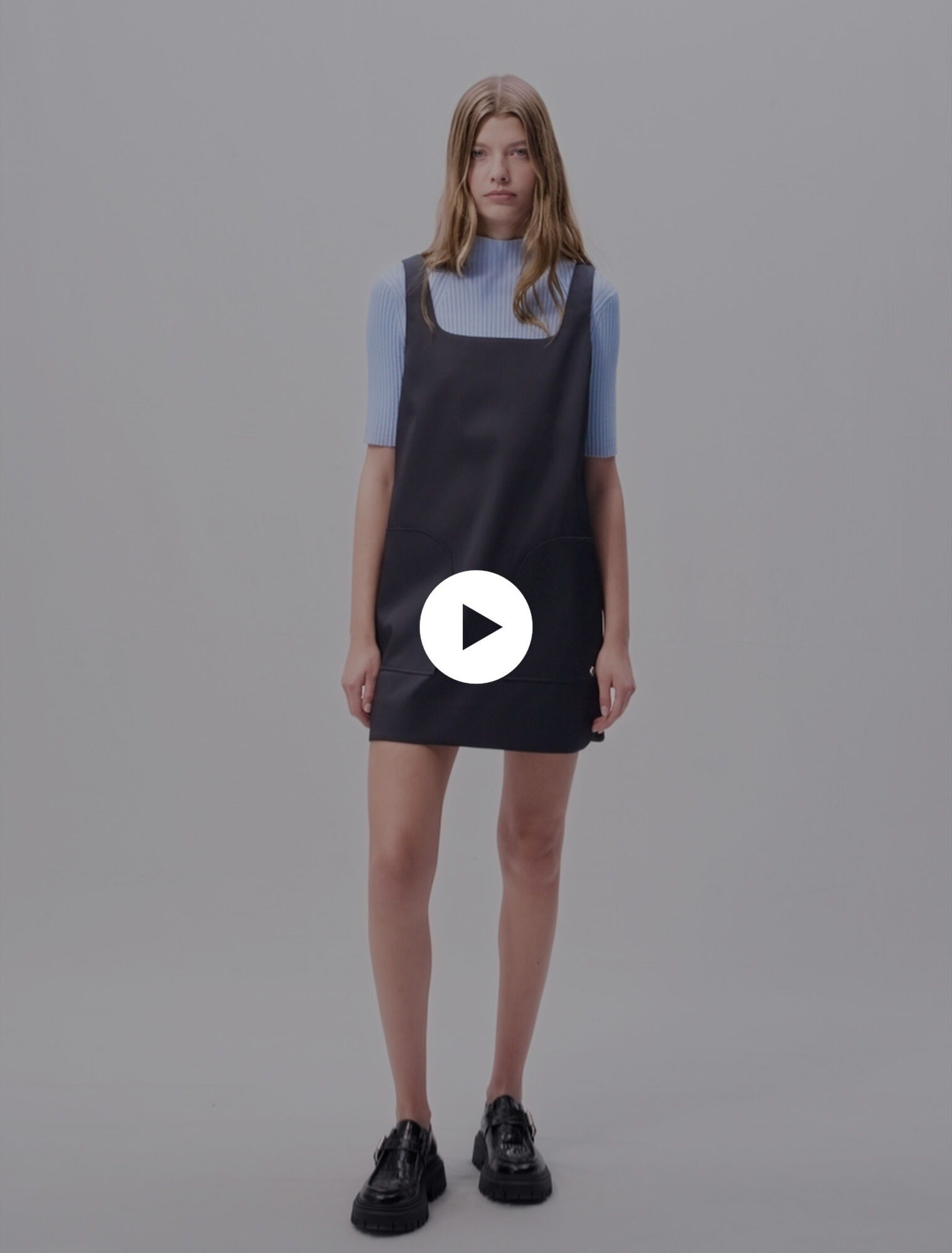 Satin pinafore dress