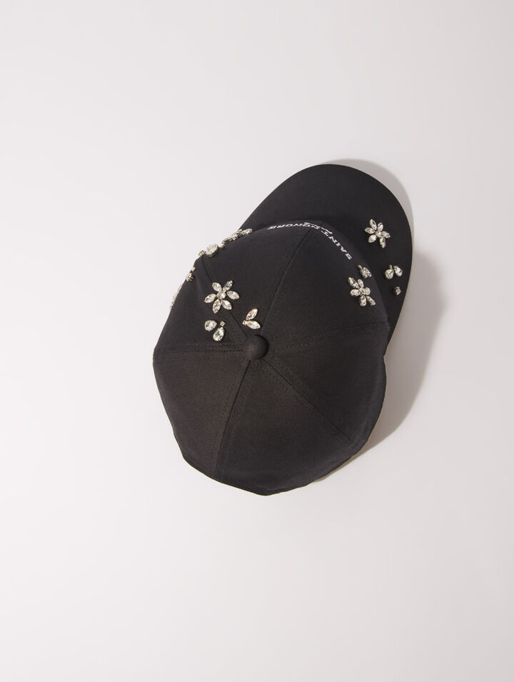 Cotton and rhinestone cap
