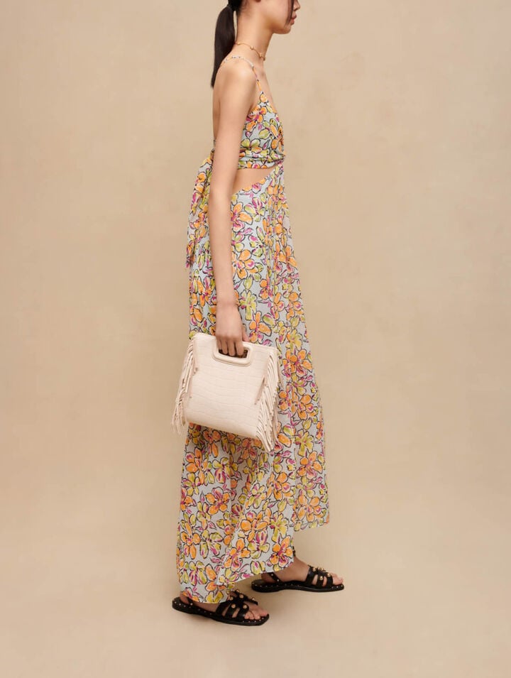 Floral cut-out maxi dress