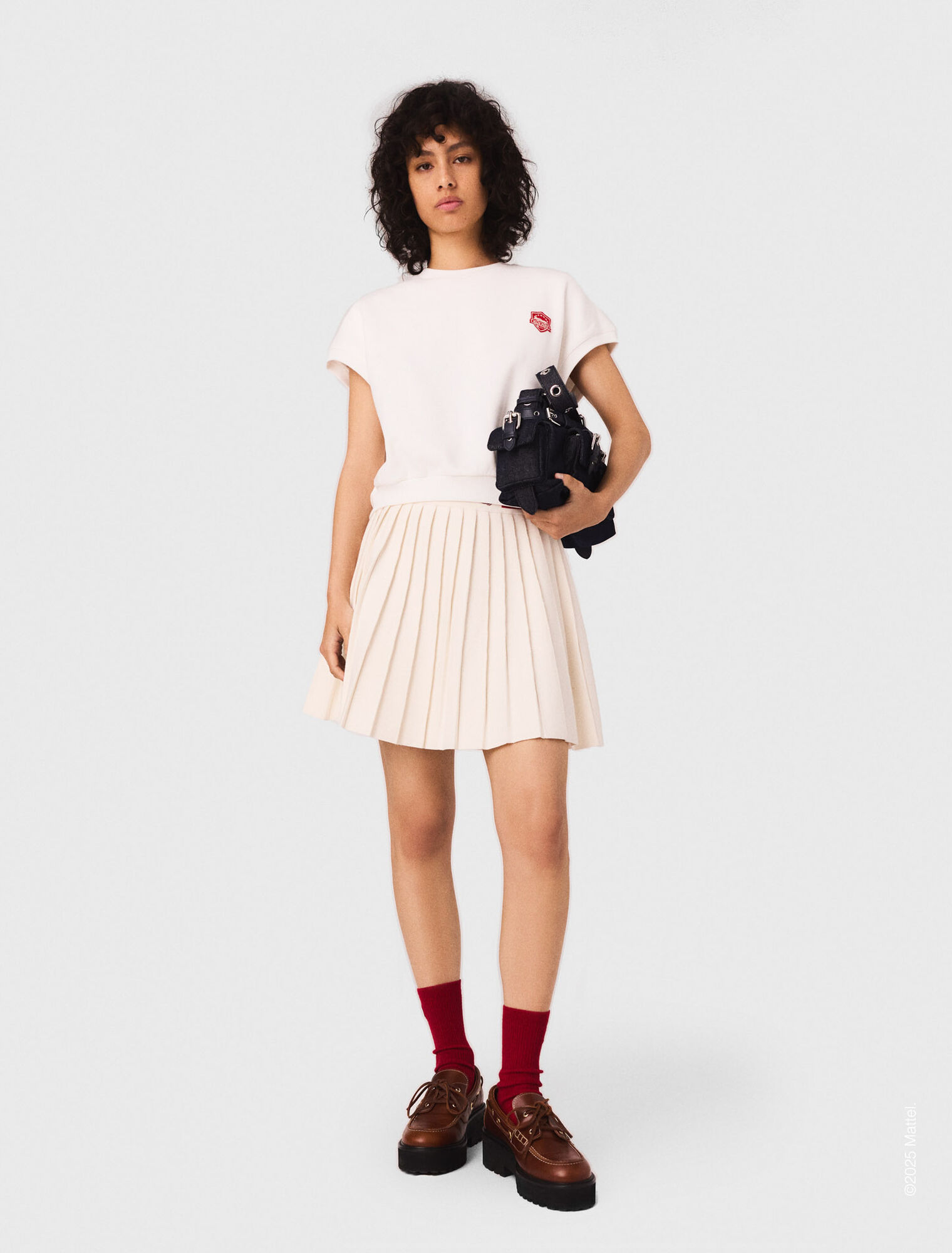 Embroidered logo crop sweatshirt