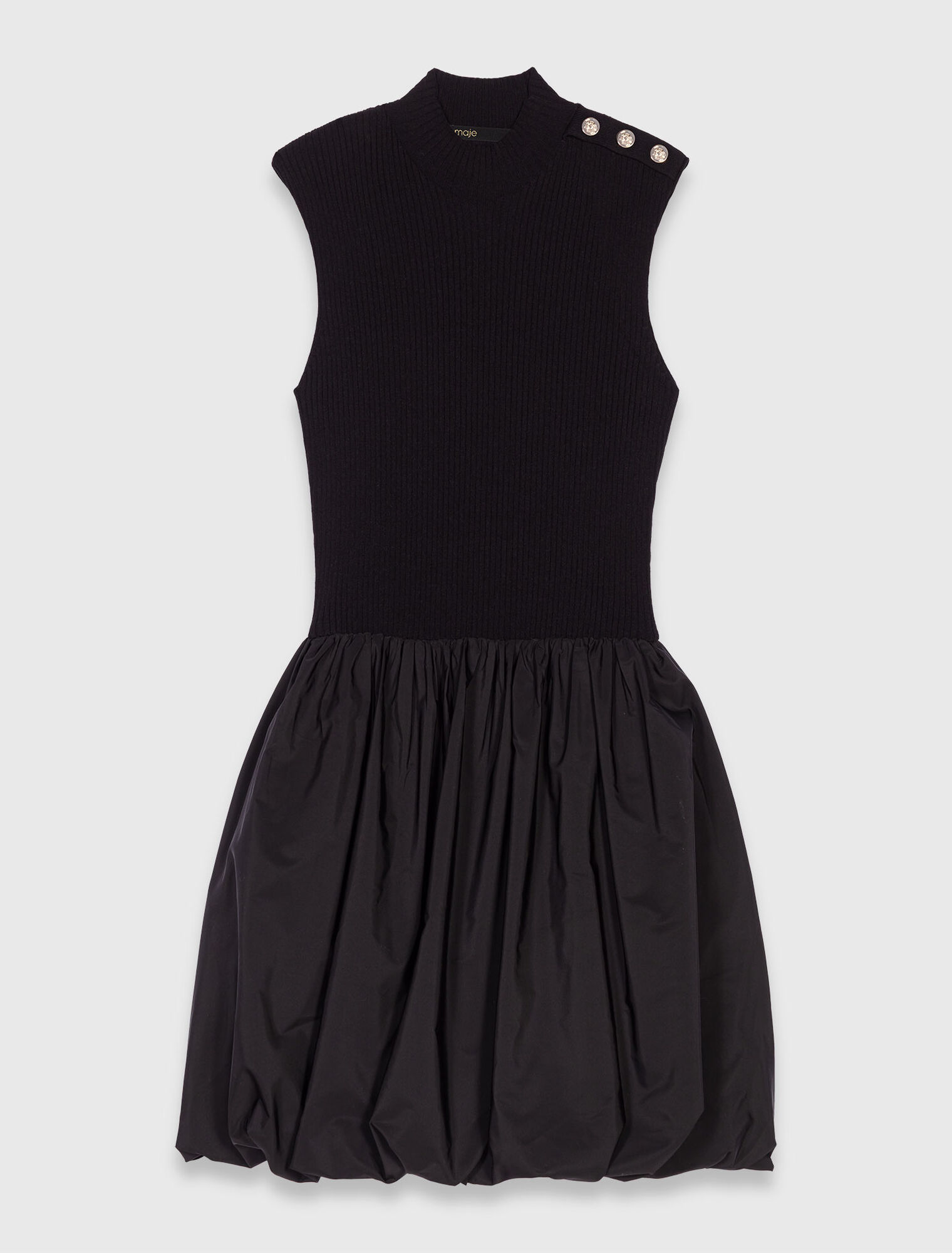 Short mesh and taffeta dress