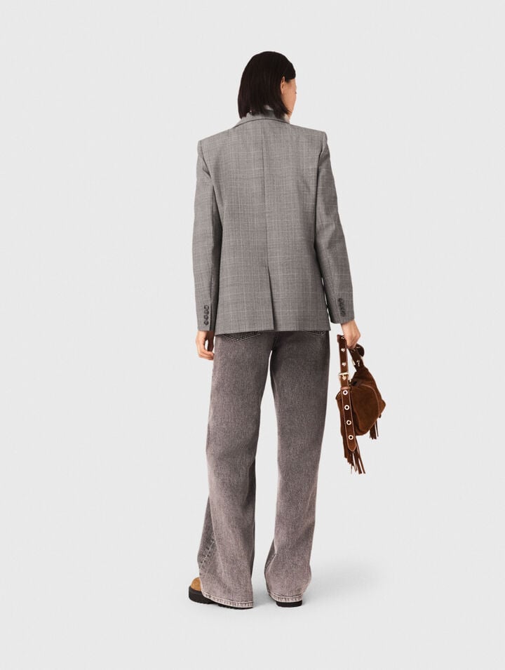 Wide-leg jeans with chain-link belt