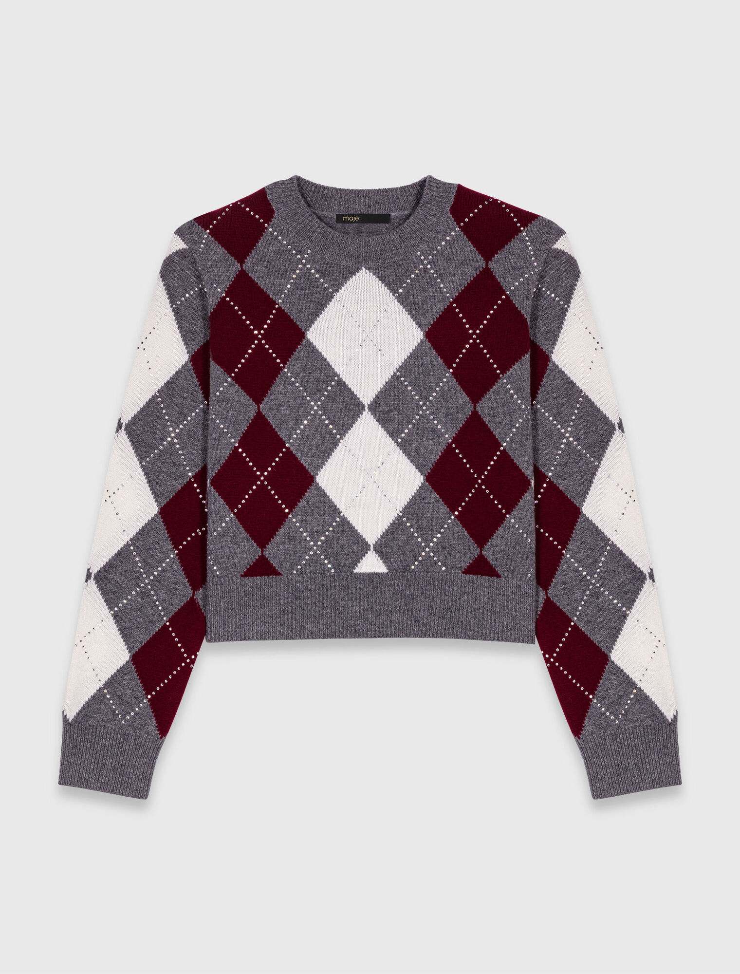 Cropped argyle jumper