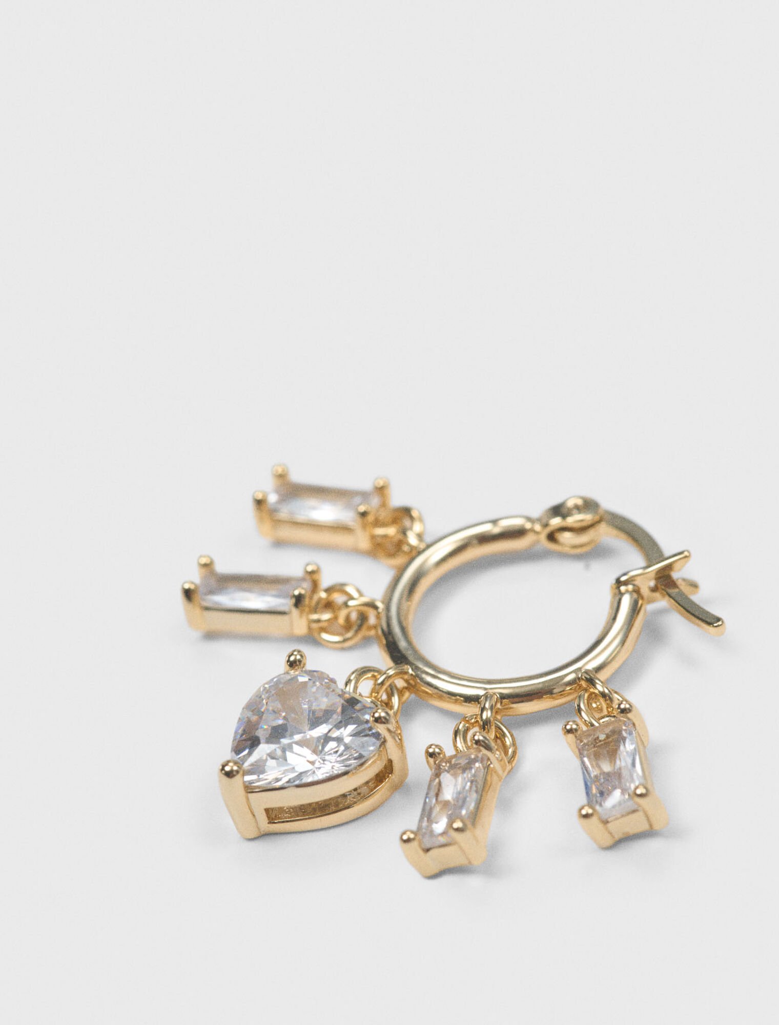 Gold-tone rhinestone hoops