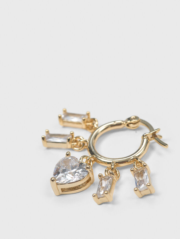 Gold-tone rhinestone hoops