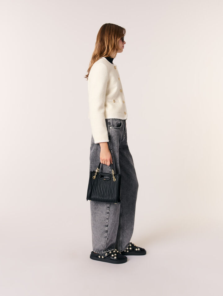 Mini quilted leather tote bag