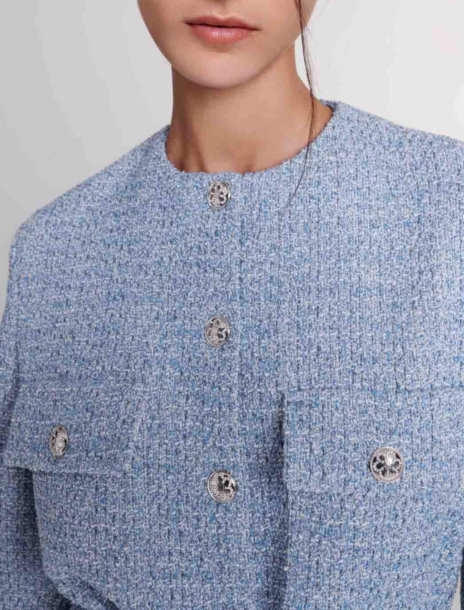 Belted tweed jacket