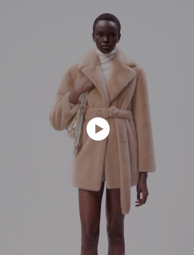 Maje shearling coat clearance